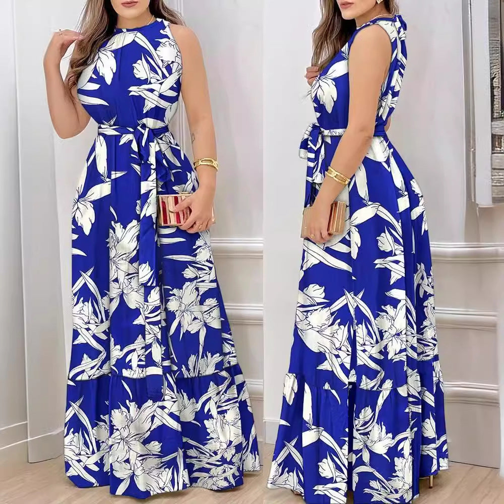 Floral Halter Neck Summer Dress