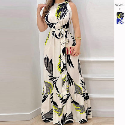 Floral Halter Neck Summer Dress