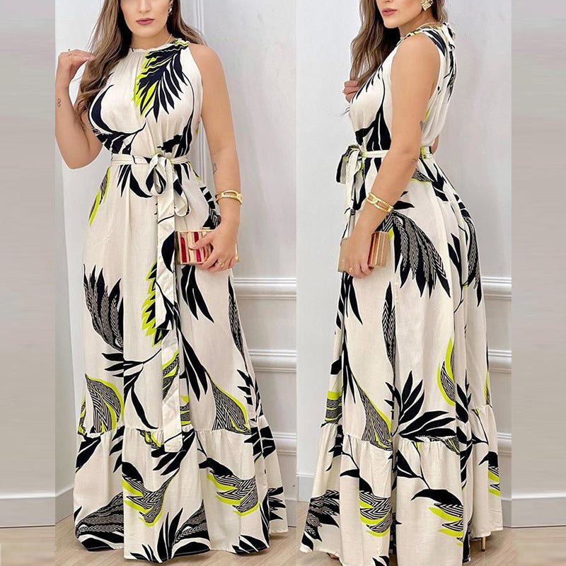 Floral Halter Neck Summer Dress