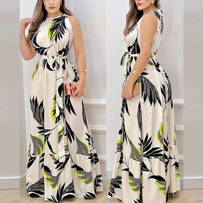 Floral Halter Neck Summer Dress